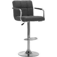 The Living Store Tabouret de bar 2 pcs. Tissu gris foncé