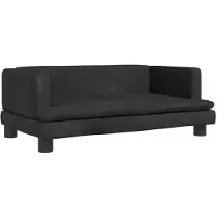 The Living Store Lit pour chien Noir 80x45x30 cm Velours