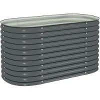 vidaXL Parterre de jardin surélevé 160x80x81 cm Acier galvanisé Gris