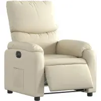 vidaXL Fauteuil relax électrique Crème similicuir