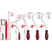 Ks Tools Support magnétique flexible et télescopique et jeu de miroirs d'inspection 6 pièces - 550.1090