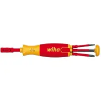 Wiha 41235 Tournevis Avec Magasin D'embouts LiftUp Electric Fente, Pozidriv, PlusMinus/Pozidriv, Fente Avec 6 SlimBits - Sous Blister