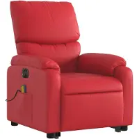 vidaXL Fauteuil de massage avec releveur électrique rouge similicuir