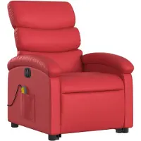 vidaXL Fauteuil de massage avec releveur électrique rouge similicuir
