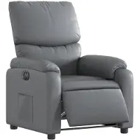 vidaXL Fauteuil relax électrique gris similicuir