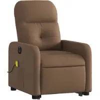 vidaXL Fauteuil de massage électrique avec releveur Marron Tissu