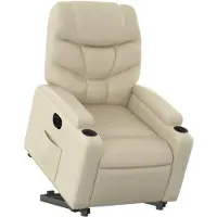vidaXL Fauteuil relax avec releveur électrique Crème similicuir