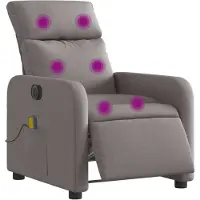 vidaXL Fauteuil de massage électrique Taupe Tissu