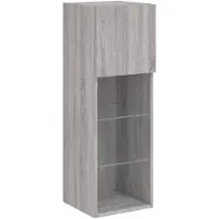 vidaXL Armoire TV avec lampes LED Gris Sonoma 30,5x30x90 cm