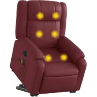 vidaXL Fauteuil de massage avec releveur électrique vin rouge similicuir