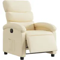 vidaXL Fauteuil relax électrique Crème Tissu