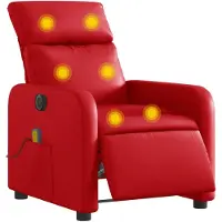 vidaXL Fauteuil de massage électrique rouge similicuir