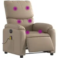 vidaXL Fauteuil de massage électrique Cappuccino-Brun Similicuir