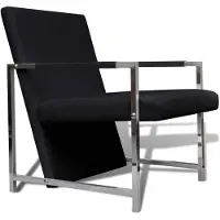 vidaXL Fauteuil avec pieds chromés Noir Similicuir