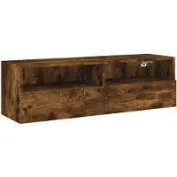 vidaXL Armoire TV murale chêne fumé 100x30x30 cm Bois composite