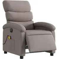vidaXL Fauteuil de massage électrique Taupe Tissu