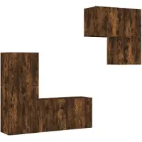 vidaXL Meuble-paroi 4 pièces chêne fumé bois composite