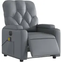 vidaXL Fauteuil de massage électrique gris similicuir
