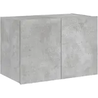 vidaXL Armoire TV murale avec lampes LED gris béton 60x35x41 cm