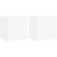 vidaXL Armoires murales TV 2 pcs. Blanc 40,5x30x40 cm Bois composite