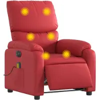 vidaXL Fauteuil de massage électrique rouge similicuir