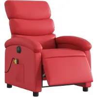 vidaXL Fauteuil de massage électrique rouge similicuir