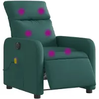 vidaXL Fauteuil de massage électrique Vert foncé Tissu
