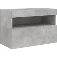 vidaXL Armoire TV murale avec lampes LED gris béton 60x30x40 cm