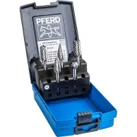 PFERD Set de fraises sur tige-D.6mm 5-Unités HM ALLROUND incassable Platique Box