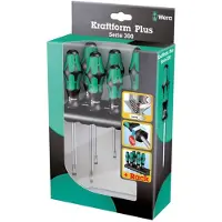 Wera 334/6 pour l'atelier Jeu de tournevis 6 pièces vis à fente, cruciforme Phillips