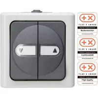 Kopp Blue Electric Interrupteur de stores en saillie pour locaux humides Verrouillage de l'inverseur