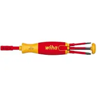 Wiha tournevis avec magasin d'embouts liftup electric fente, phillips avec 6 slimbits sous blister (38612)