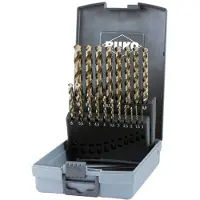 RUKO 228214RO Jeu de forets hélicoïdaux type uni DIN 338 1-10 x 0,5 mm Rangés par ordre croissant dans un coffret en plastique ABS