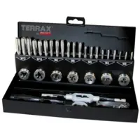 Terrax by Jeu d'outils de taraudage 31 pces HSS dans une cassette en tôle d'acier - A245013