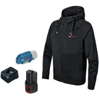 Bosch Veste chauffante 12V GHH 12+18V XA T.XL + batterie 2Ah avec adaptateur de charge GAA 12V-21 + chargeur - sous carton - - 06188000GE
