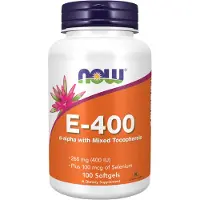 Now , E-400 D-Alpha avec Mélange de Tocophérols, 268 mg (400 UI), 100 Softgels