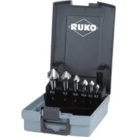 RUKO Din 335 C 90° Hsse-co 5 Conical Countersink 6 Pieces Argenté