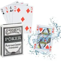 Relaxdays Cartes de poker en plastique, jeu de cartes imperméable, résistant aux déchirures et aux plis, 54 cartes, Texas Hold'em, set de poker professionnel