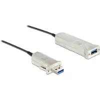 DeLOCK 50m USB3.0-A + USB Micro-B/USB3.0-A câble USB USB 3.2 Gen 1 (3.1 Gen 1) USB A USB A/Micro-USB B Noir, Argent