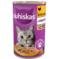 Whiskas Adult boîte 24x400 g - nourriture complète humide pour chats adultes, morceaux de poulet en gelée