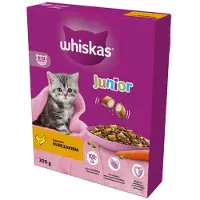 Whiskas Junior 6x300 g nourriture sèche complète avec du poulet délicieux pour chatons
