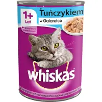 Whiskas Adult boîte 24x400 g - nourriture complète humide pour chats adultes, morceaux de thon en gelée