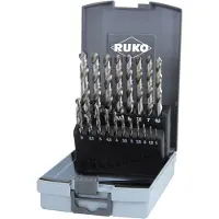 RUKO 214214RO HSS-G Jeu de forets pour le métal 19 pièces DIN 338 tige cylindrique 1 set