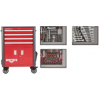 Gedore red R22041004 Jeu d'outils dans une servante d'atelier WINGMAN rouge 129 pièces, 3301689