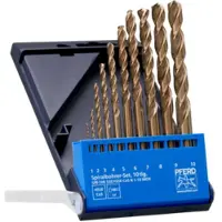 PFERD Jeu de 10 embouts de perçage métal DIN338 HSSE N 1-10 Inox (1 mm, 10 mm, 2 mm, 3 mm, 4 mm, 5 mm, 6 mm, 7 mm, 8 mm, 9 mm)
