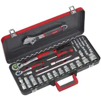Meister Coffret a clés et douilles 1/4" + 1/2" 56 pieces