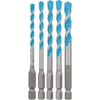 Bosch Expert Hex-9 Multiconstruction 4/5/6/8 Mm Multi-material Drill 5 Units Argenté