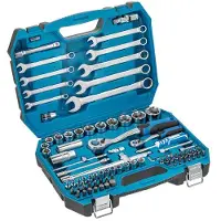 Högert coffret d'outils 85 pièces HT1R425 Caisse à outils Clé à cliquet Embouts de vissage