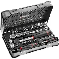 Facom Coffret douilles 1/4" - 1/2" 6 pans métriques - 30 pièces