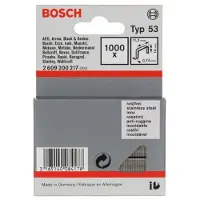 Bosch Agrafe à fil fin type 53, 11,4 x 0,74 x 14 mm, paquet de 1000, inoxydable
